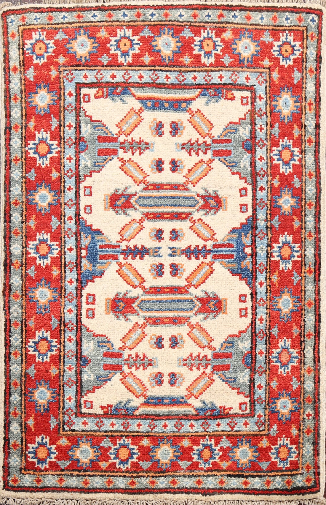 Geometric Kazak Oriental Area Rug 2x3