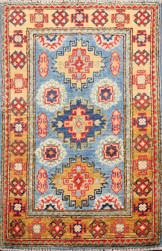 Geometric Kazak Oriental Area Rug 2x3