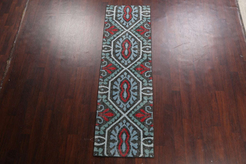 Geometric Abstract Oriental Runner Rug 3x8