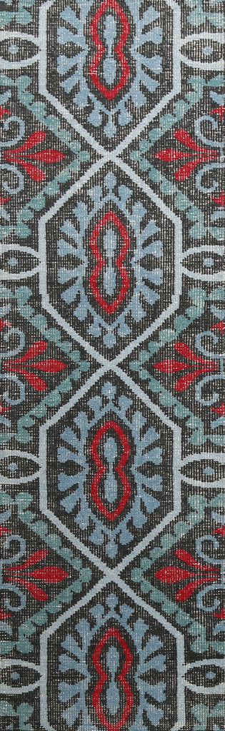 Geometric Abstract Oriental Runner Rug 3x8