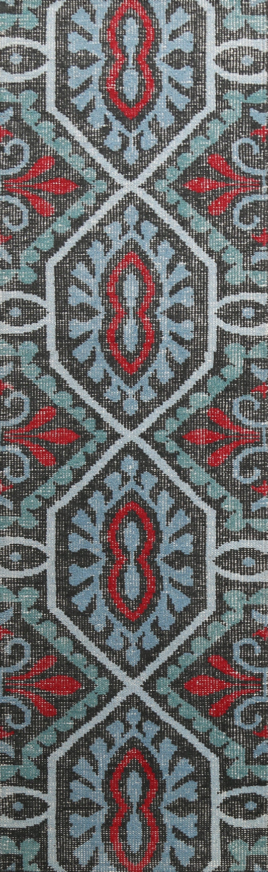 Geometric Abstract Oriental Runner Rug 3x8