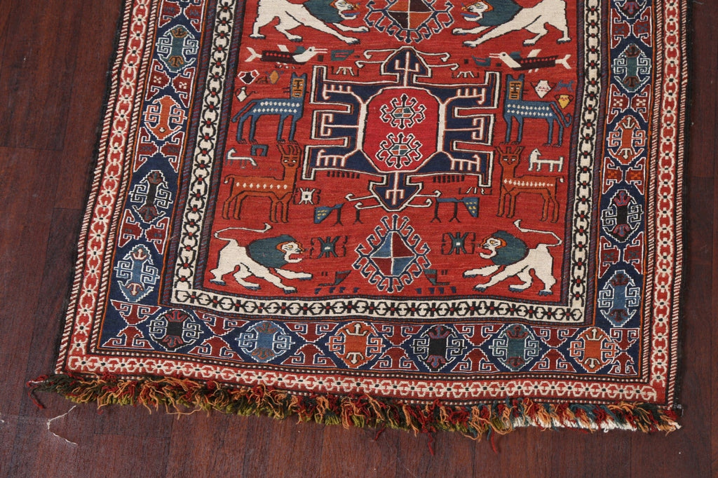 Vegetable Dye Kilim Qashqai Persian Area Rug 3x4