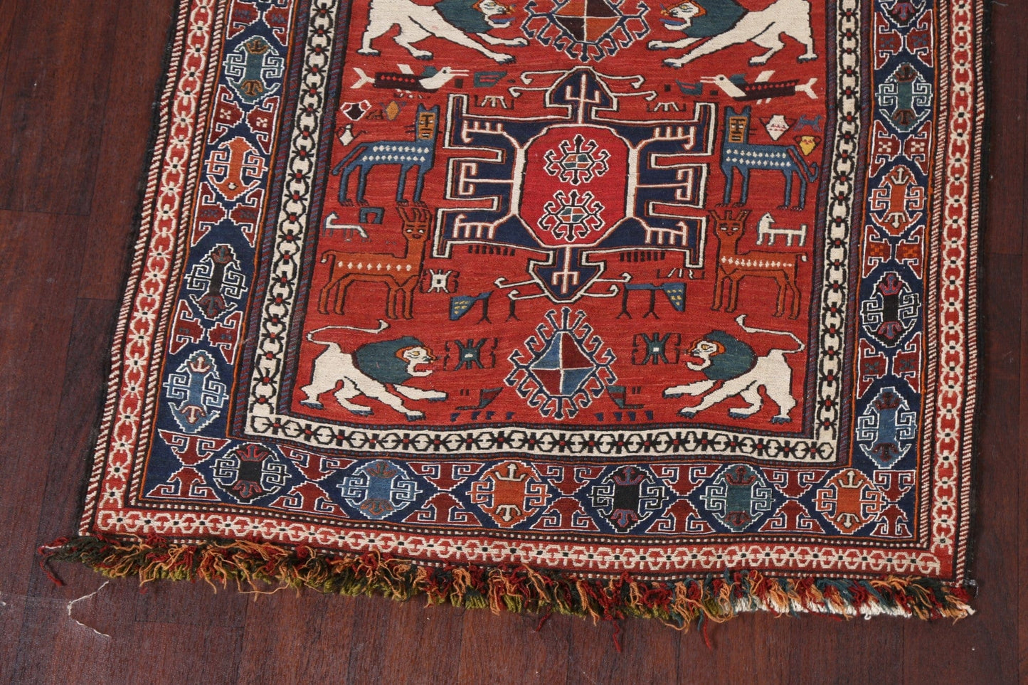 Vegetable Dye Kilim Qashqai Persian Area Rug 3x4