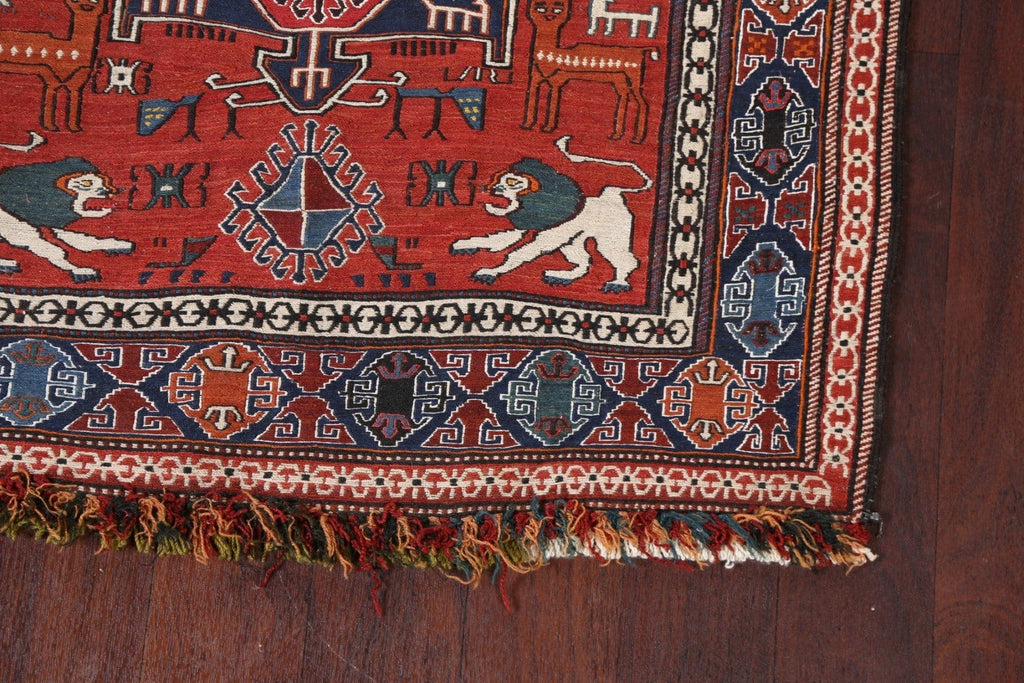 Vegetable Dye Kilim Qashqai Persian Area Rug 3x4