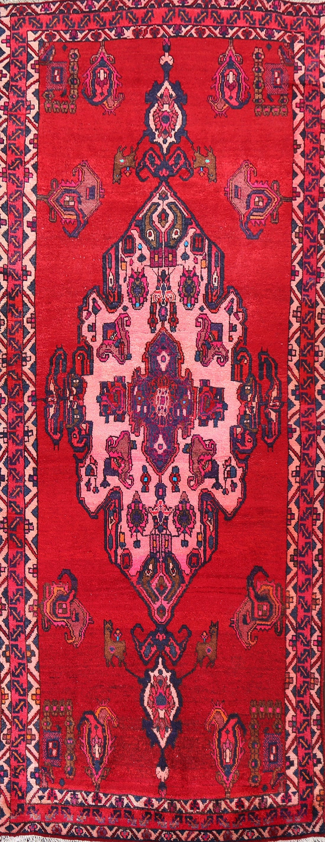 Geometric Bakhtiari Persian Area Rug 5x11