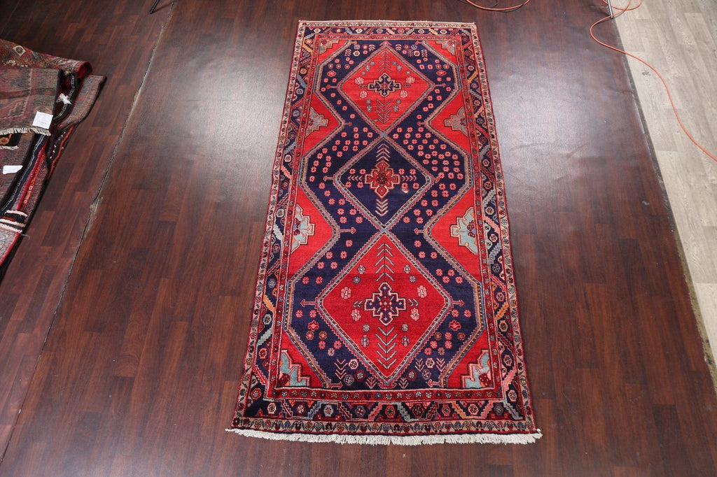 Geometric Hamedan Persian Area Rug 5x11