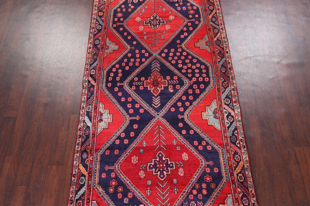 Geometric Hamedan Persian Area Rug 5x11