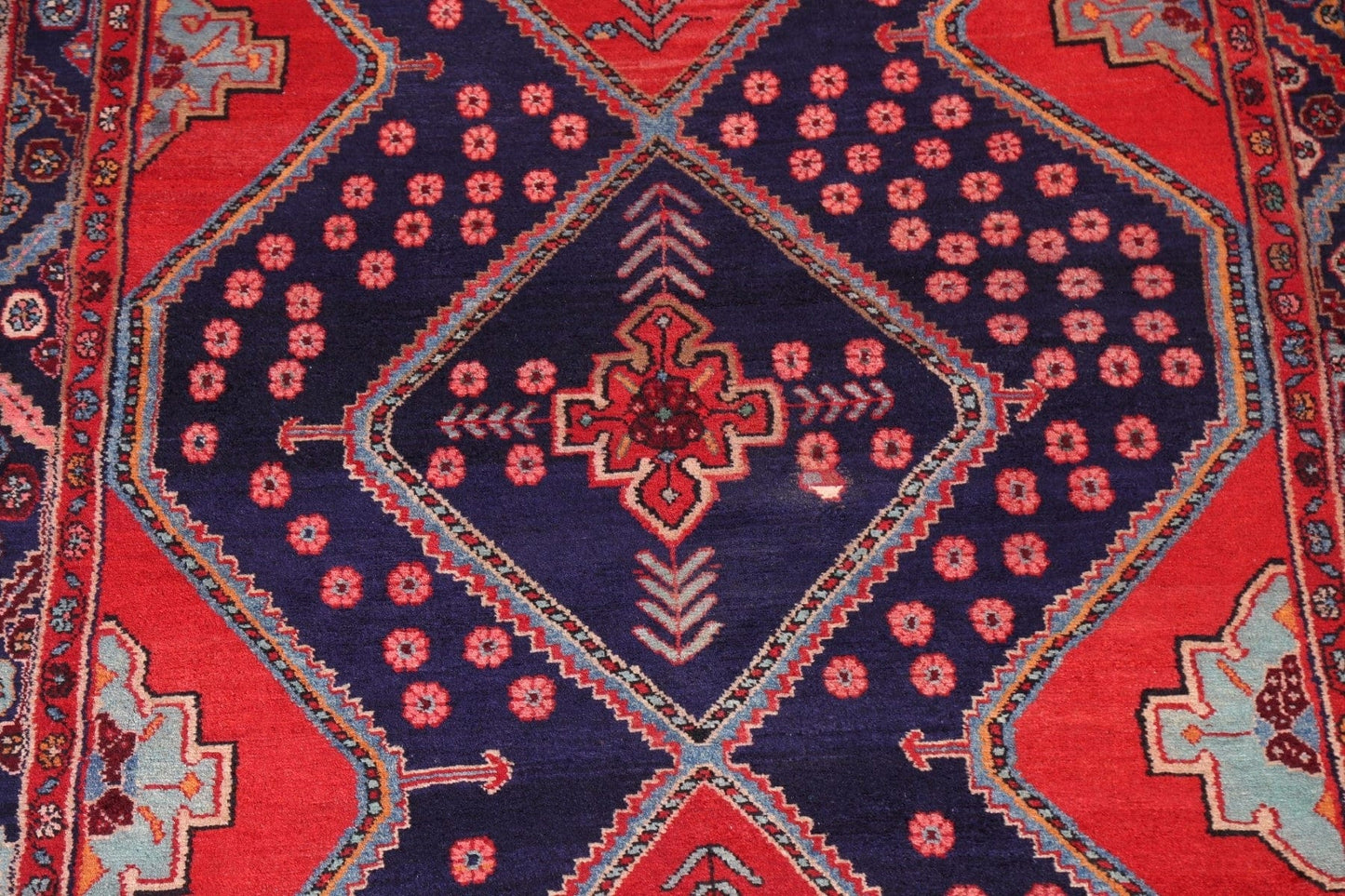 Geometric Hamedan Persian Area Rug 5x11