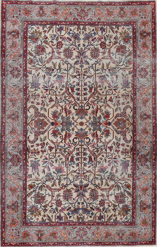 Antique Floral Tabriz Persian Area Rug 4x6