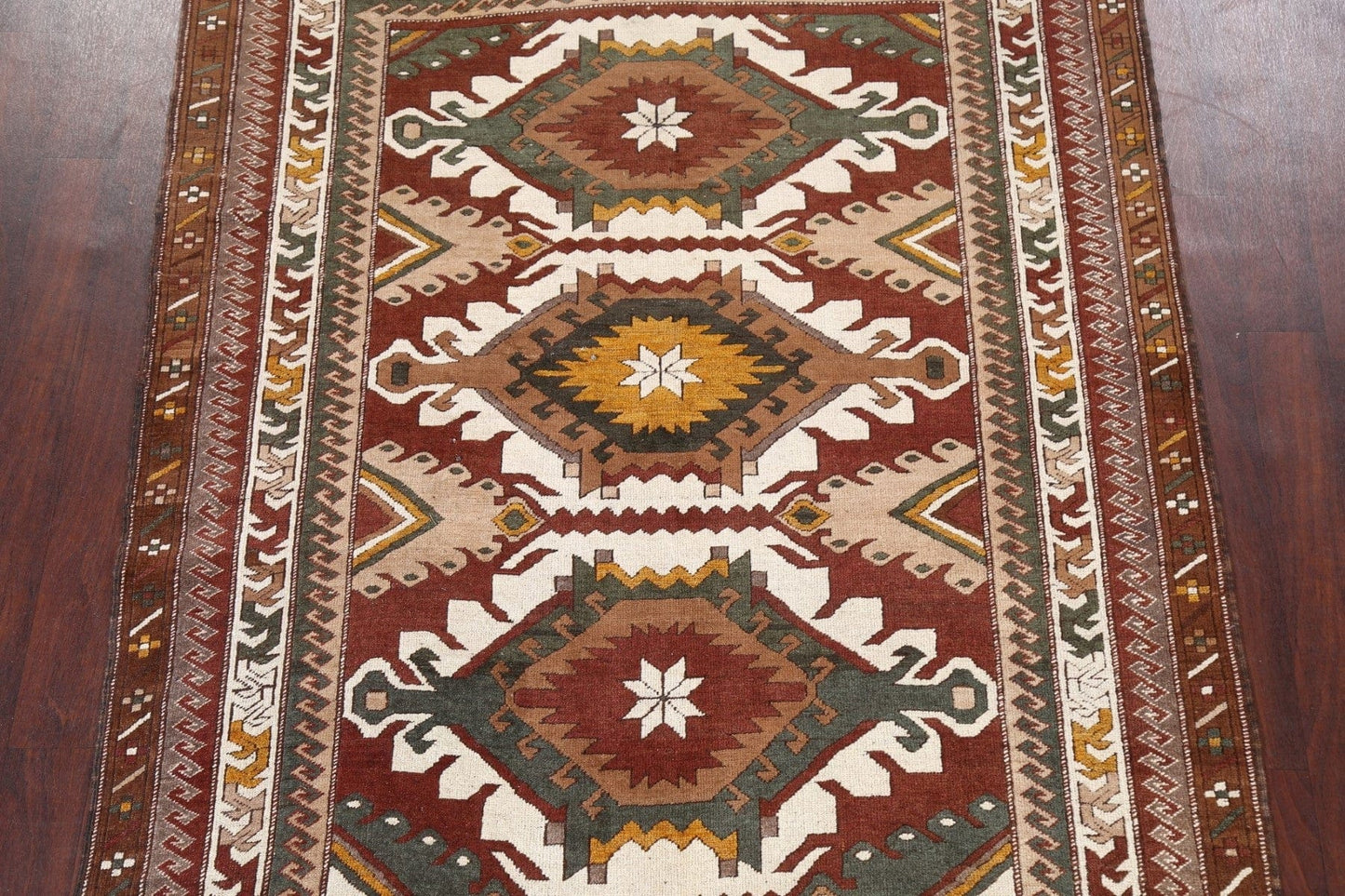 Natural Dye Geometric Anatolian Oriental Area Rug 6x7