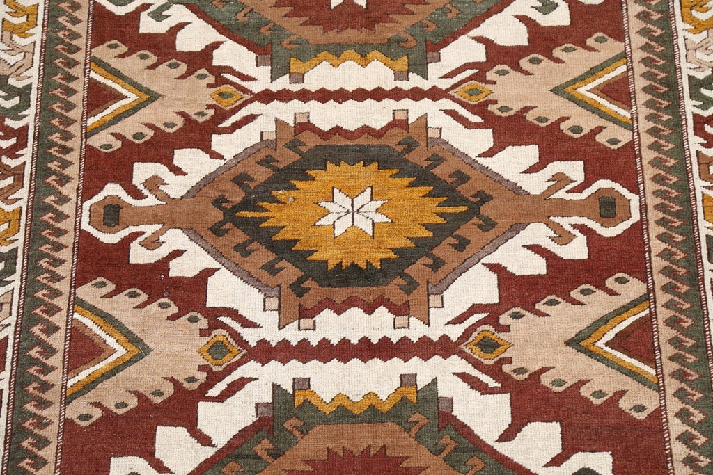 Natural Dye Geometric Anatolian Oriental Area Rug 6x7