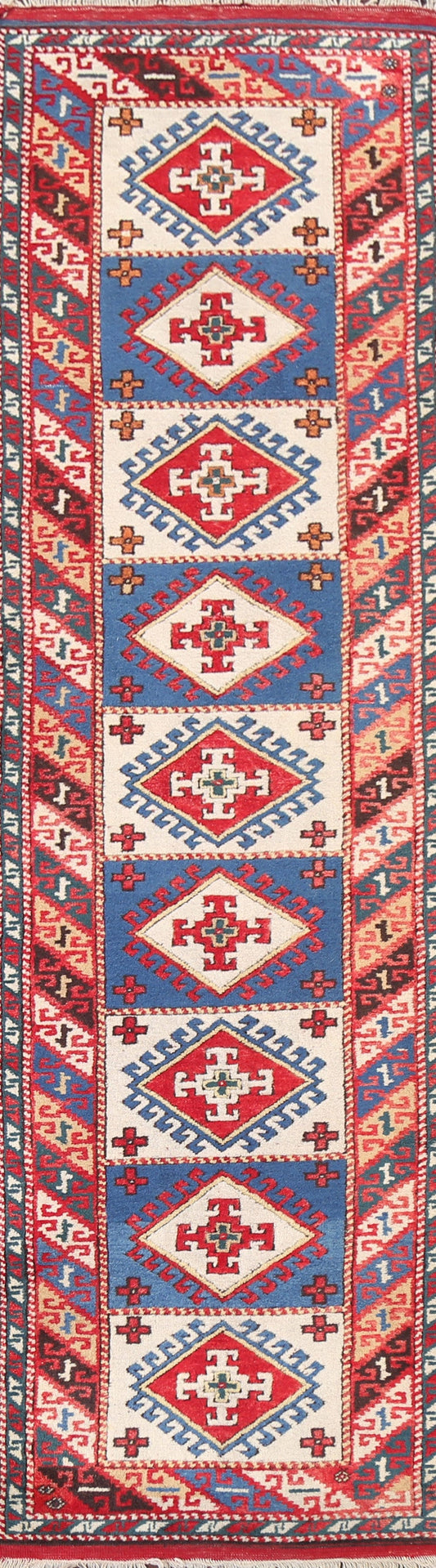 Geometric Anatolian Oriental Area Rug 3x9