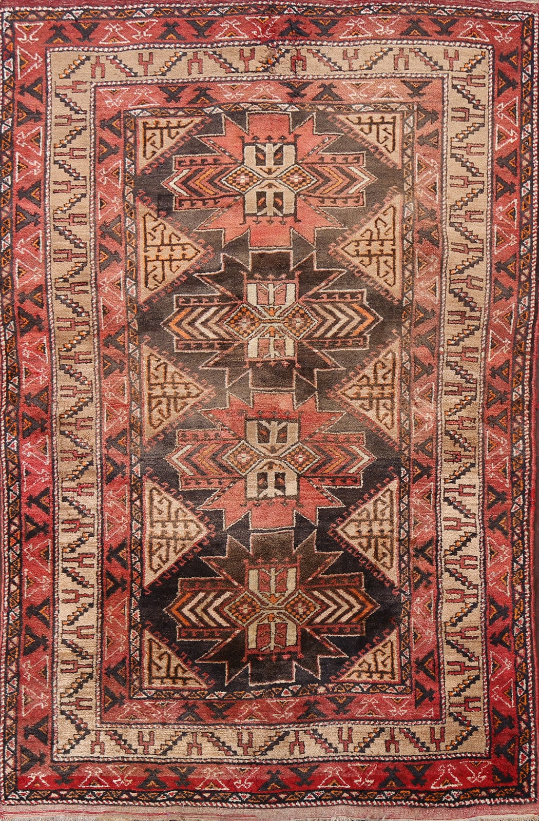 Tribal Geometric Anatolian Oriental Area Rug 4x7