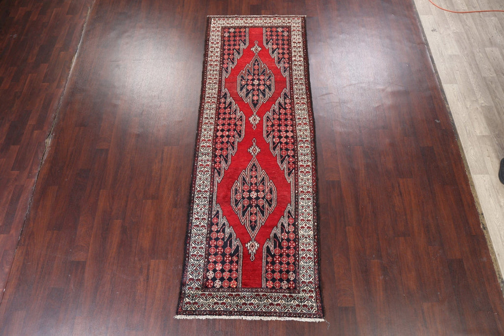 Geometric Bakhtiari Persian Runner Rug 4x10