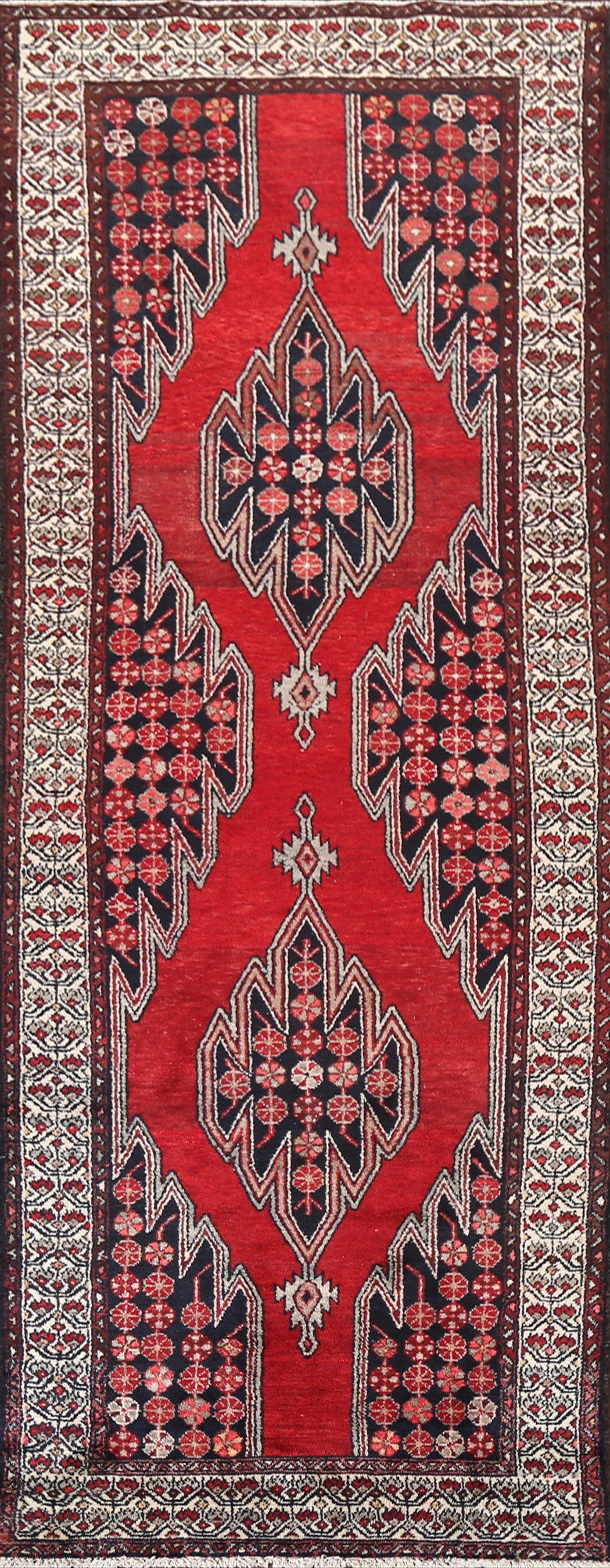 Geometric Bakhtiari Persian Runner Rug 4x10