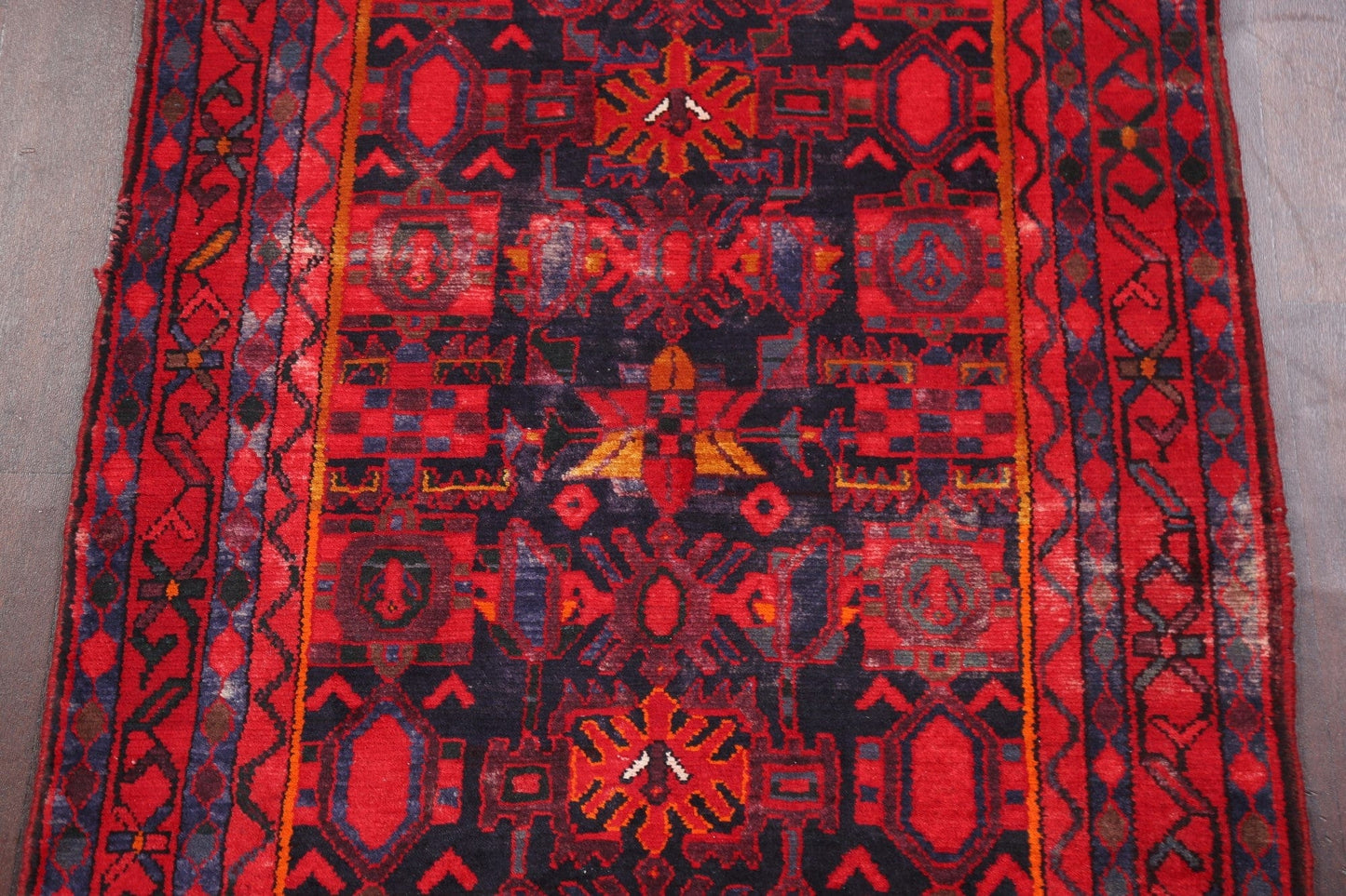 Geometric Malayer Persian Runner Rug 4x10