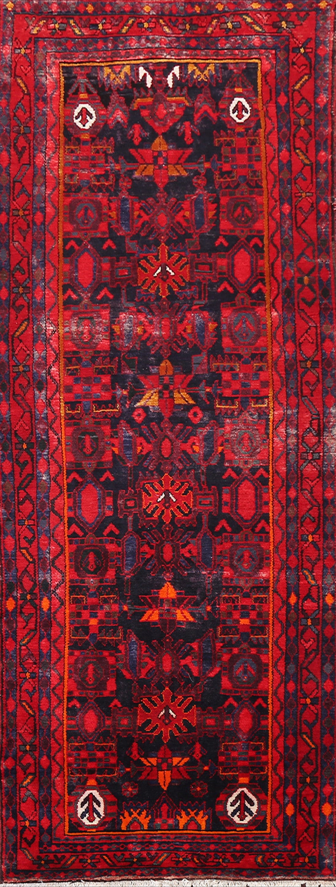 Geometric Malayer Persian Runner Rug 4x10