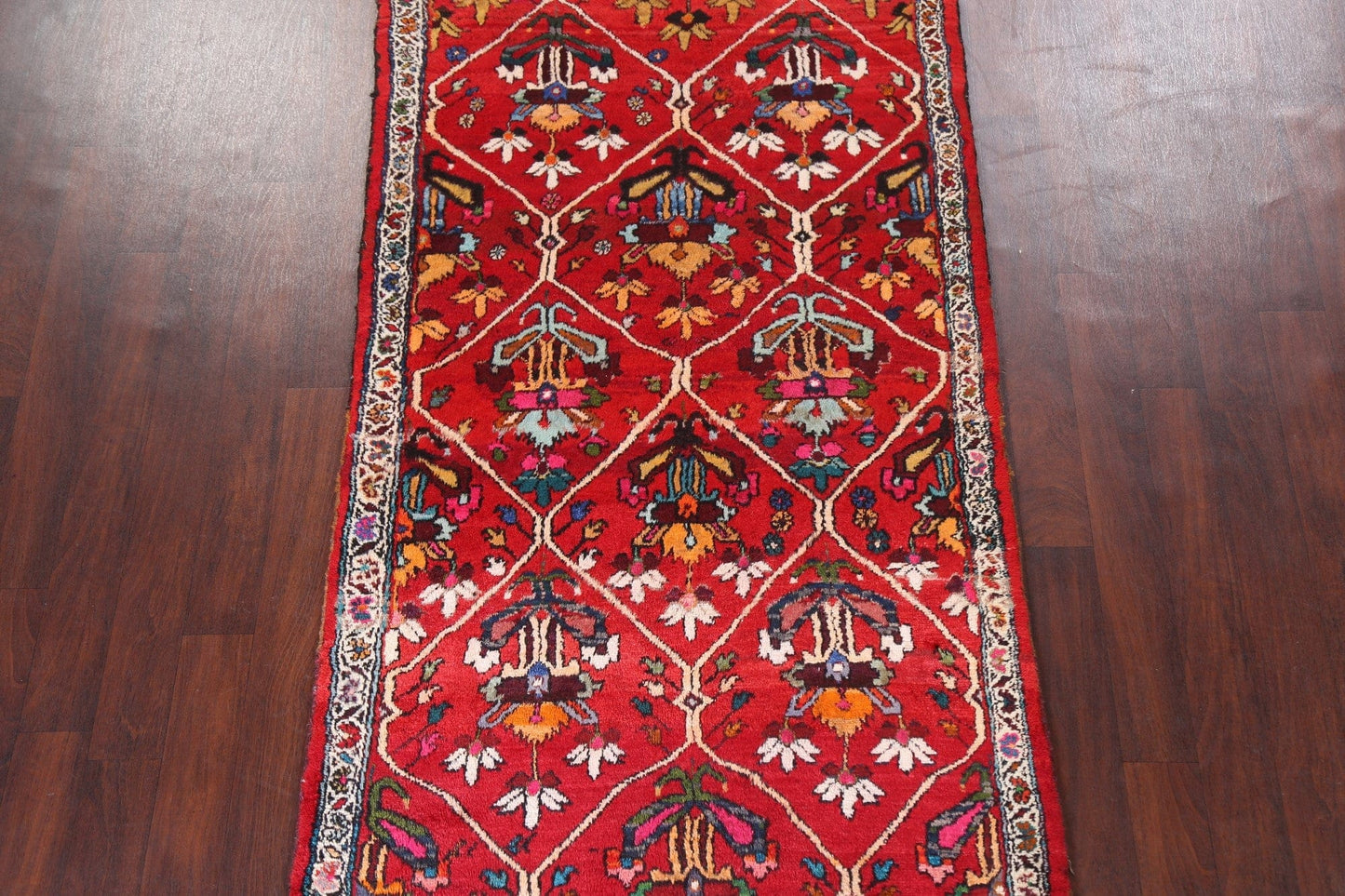 Floral Bakhtiari Persian Runner Rug 4x9