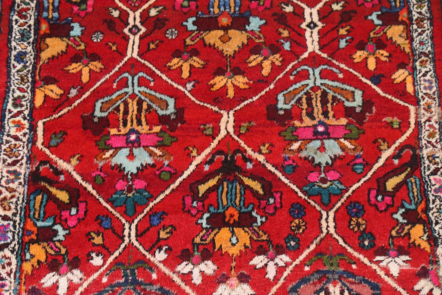 Floral Bakhtiari Persian Runner Rug 4x9