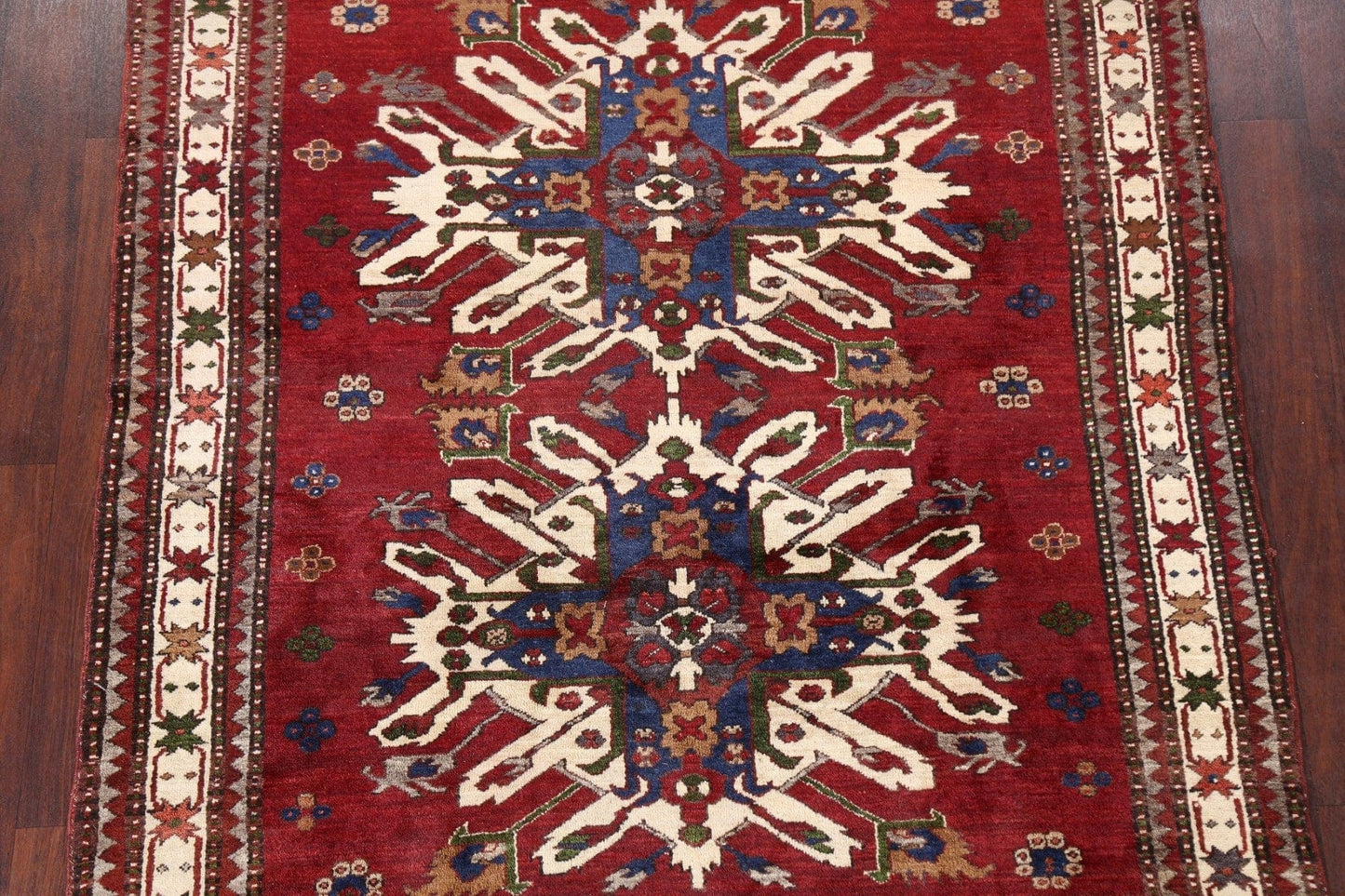 Natural Dye Geometric Anatolian Oriental Area Rug 5x6