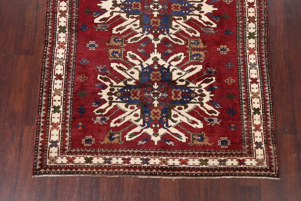 Natural Dye Geometric Anatolian Oriental Area Rug 5x6