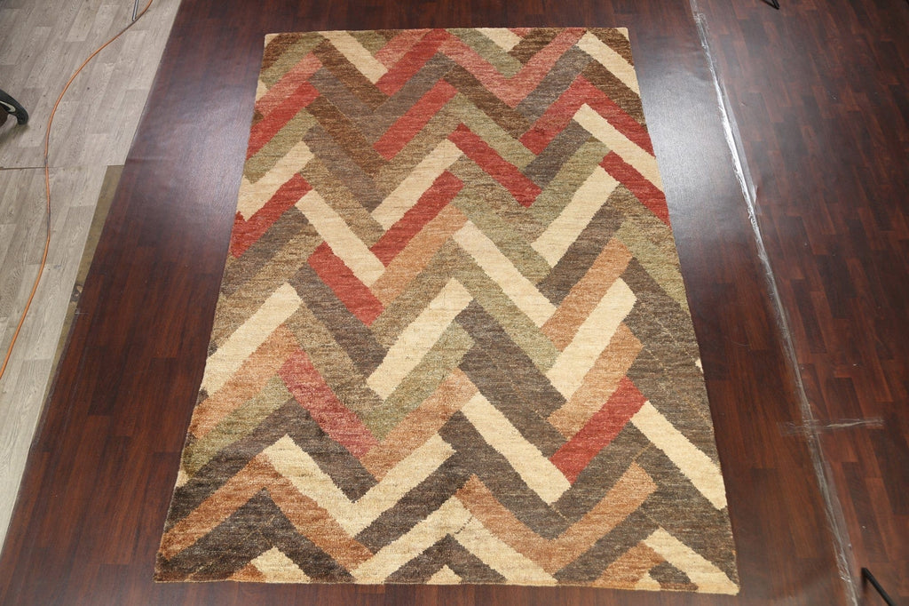 Chevron Style Modern Oriental Area Rug 8x12