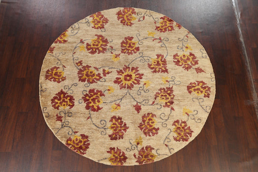 Floral Abstract Oriental Area Rug 8x8 Round