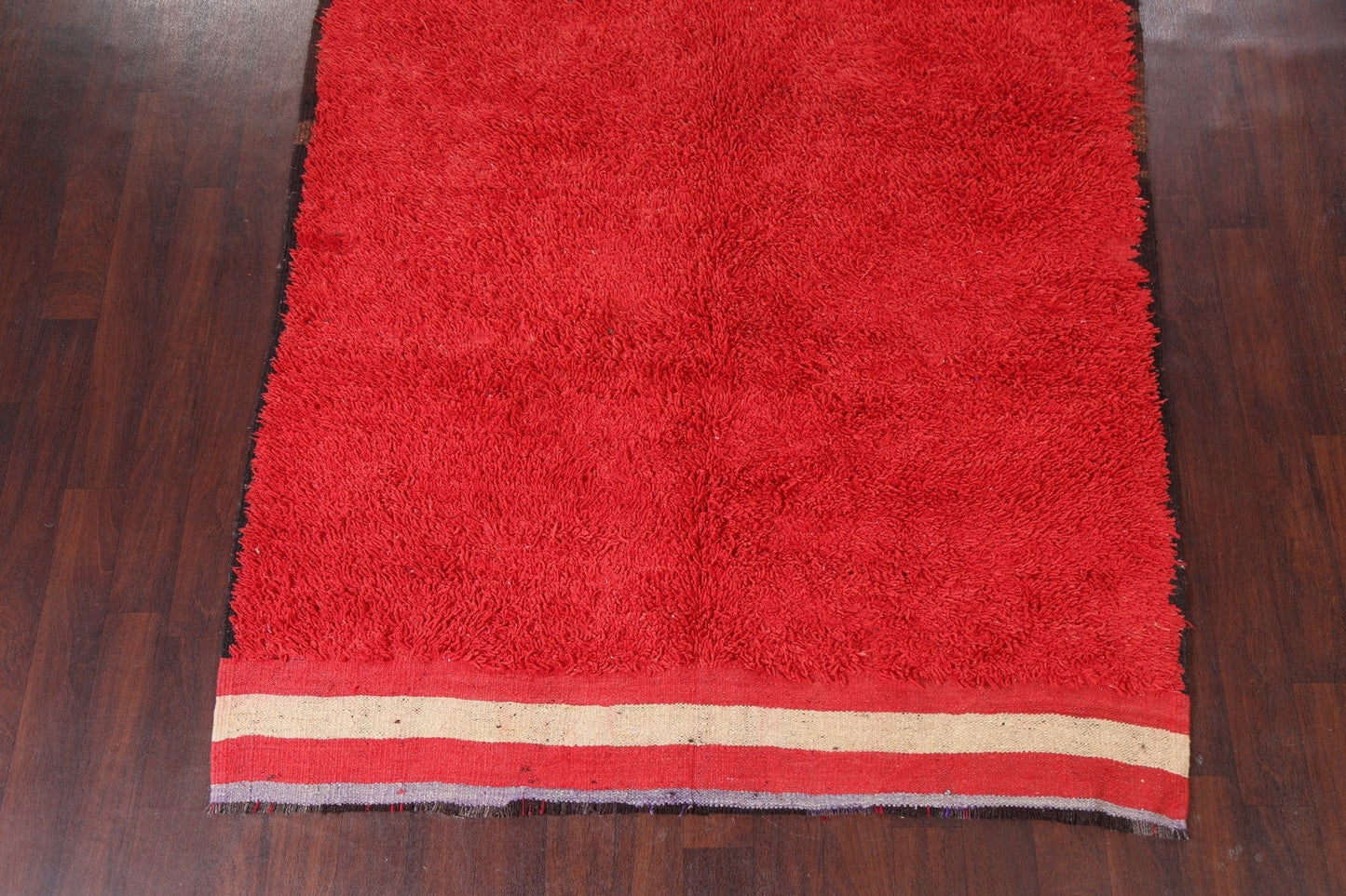 Solid Red Moroccan Oriental Area Rug 6x13