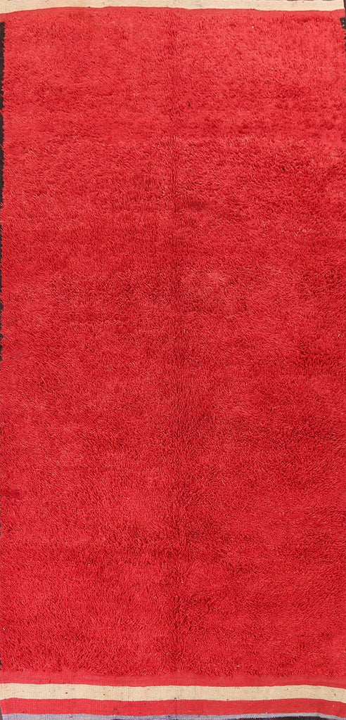 Solid Red Moroccan Oriental Area Rug 6x13