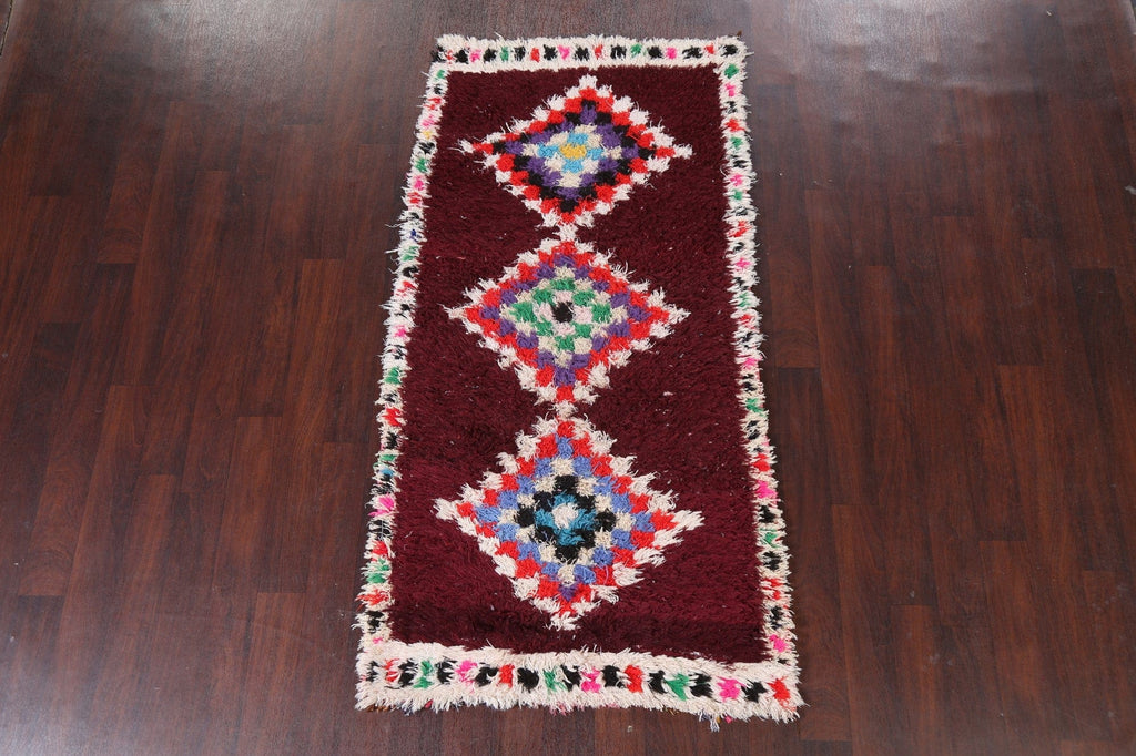 Tribal Moroccan Oriental Runner Rug 3x7