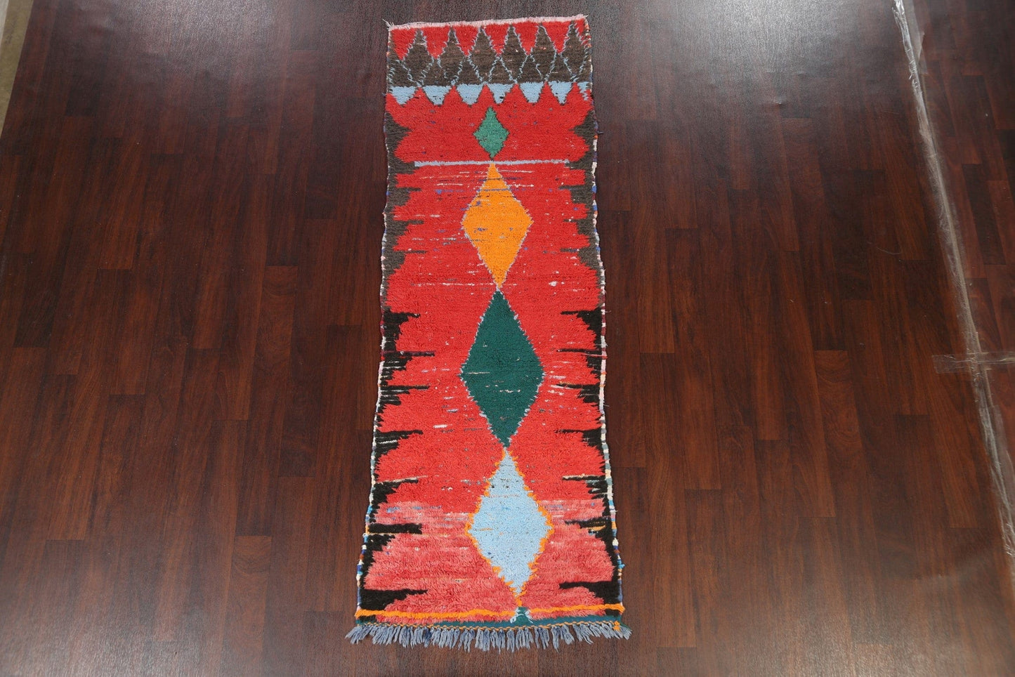 Tribal Moroccan Oriental Runner Rug 3x8