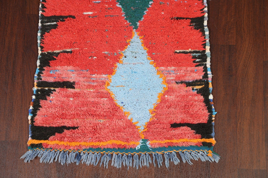 Tribal Moroccan Oriental Runner Rug 3x8