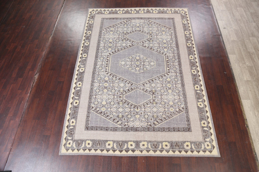 Geometric Oushak Distressed Area Rug 8x11