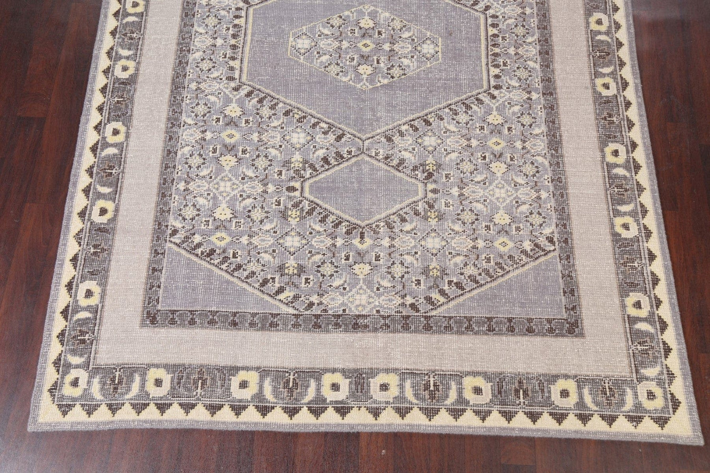 Geometric Oushak Distressed Area Rug 8x11