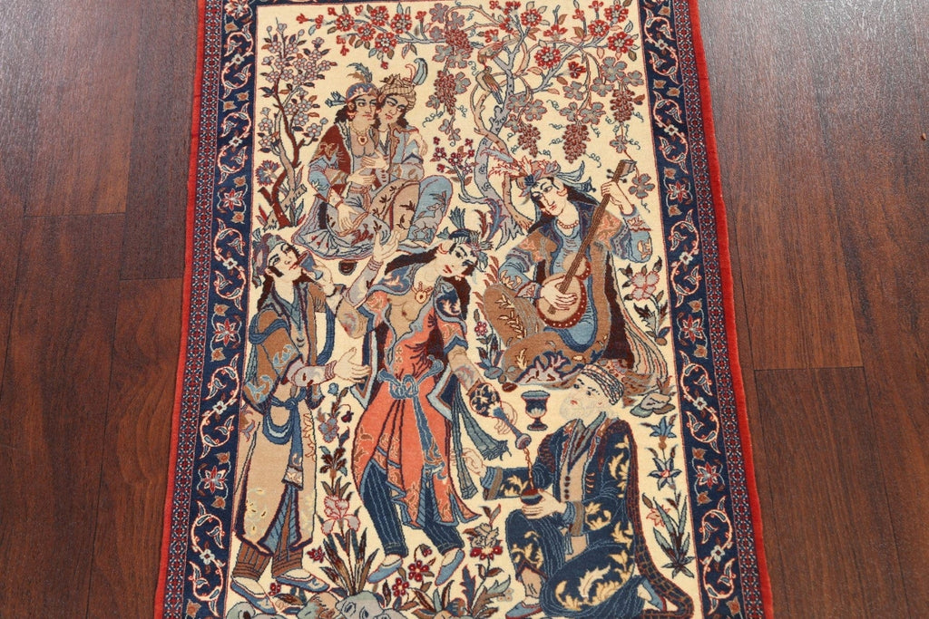 Antique Vegetable Dye Tableau Isfahan Persian Area Rug 2x3