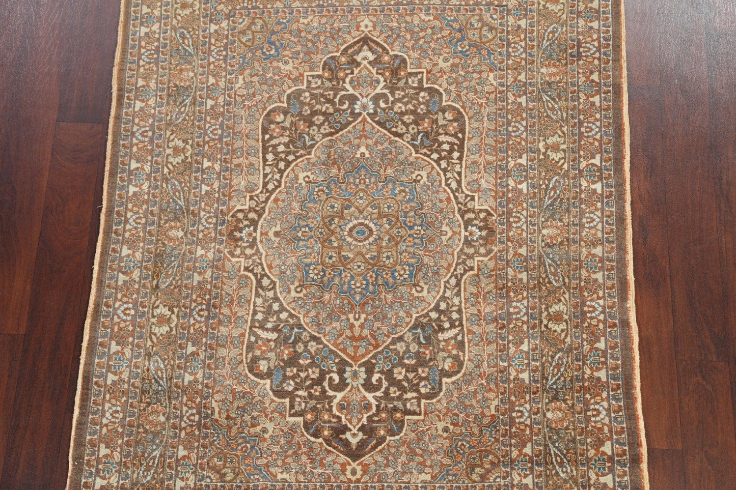 Pre-1900 Antique Vegetable Dye Tabriz Haj Jalili Persian Area Rug 5x6