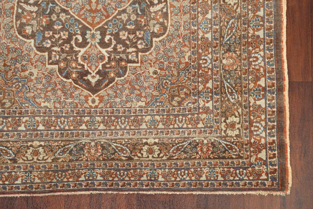 Pre-1900 Antique Vegetable Dye Tabriz Haj Jalili Persian Area Rug 5x6