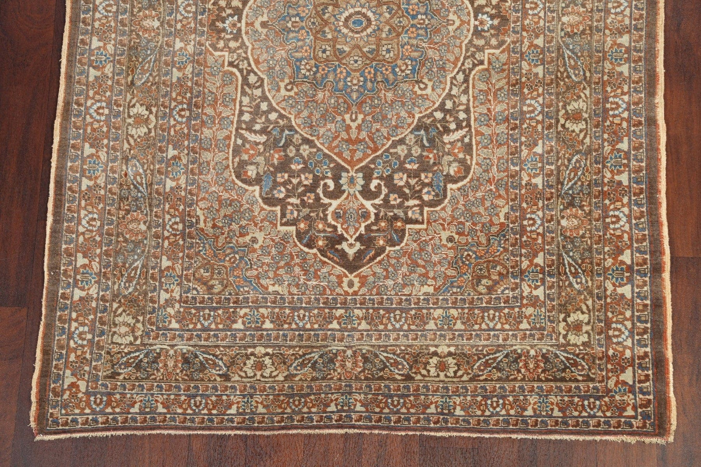 Pre-1900 Antique Vegetable Dye Tabriz Haj Jalili Persian Area Rug 5x6