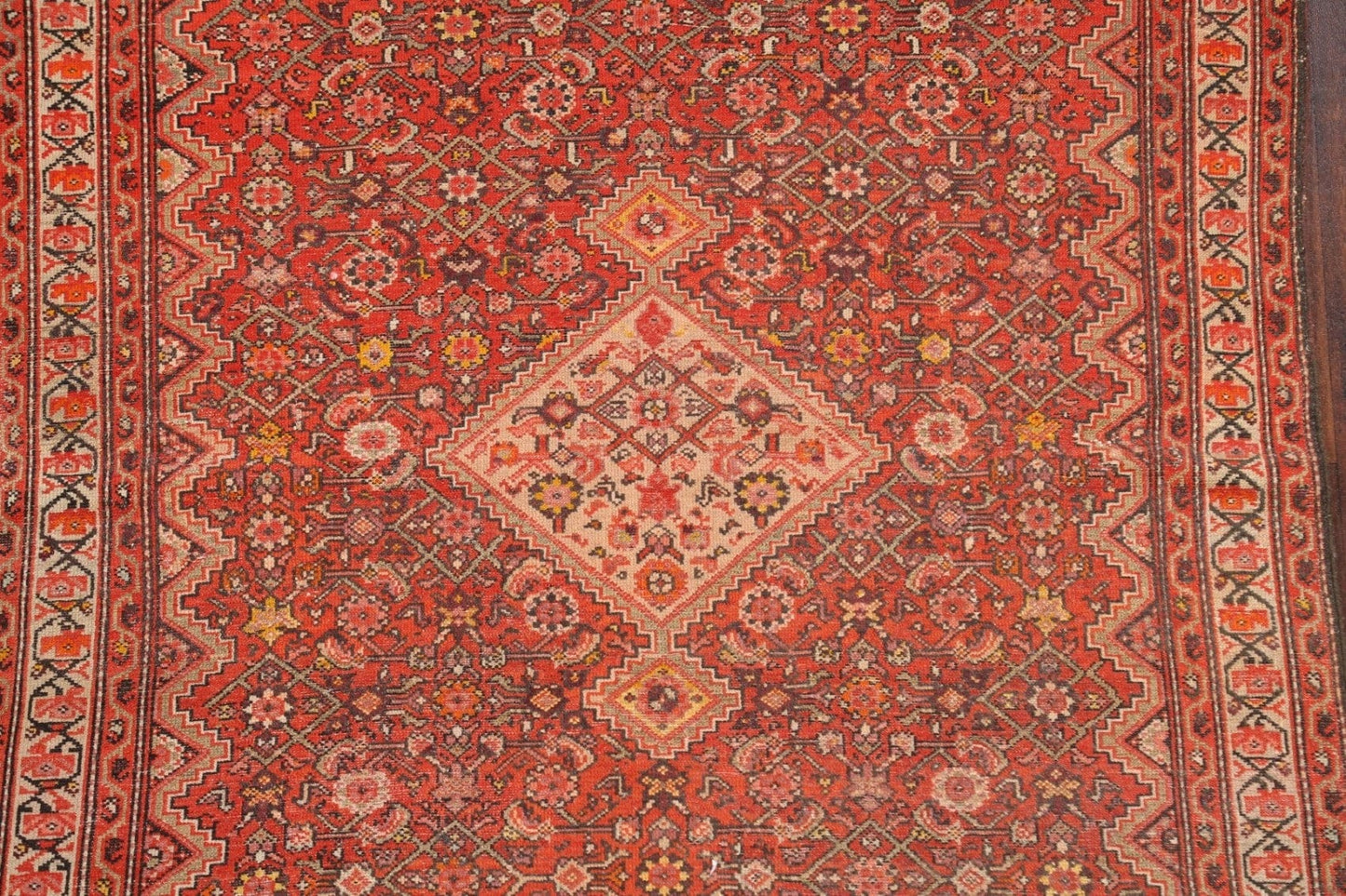 Pre-1900 Antique Vegetable Dye Malayer Persian Area Rug 4x6