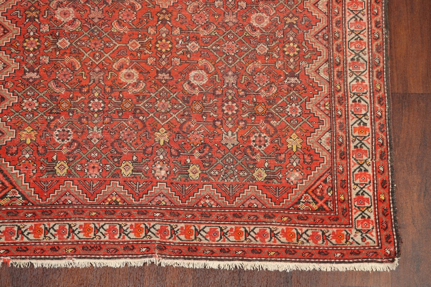 Pre-1900 Antique Vegetable Dye Malayer Persian Area Rug 4x6