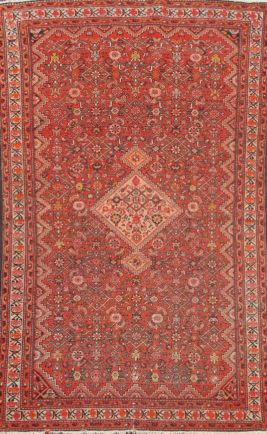 Pre-1900 Antique Vegetable Dye Malayer Persian Area Rug 4x6