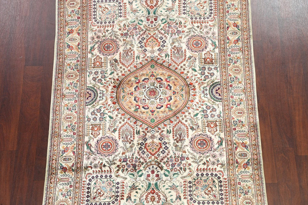 Animal Pictorial Qum Persian Area Rug 4x7