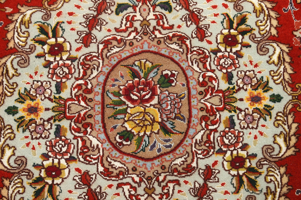 Floral Oval Tabriz Persian Area Rug 4x6