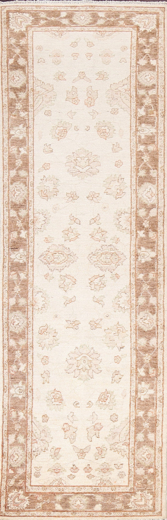 Muted Peshawar Oriental Runner Rug 3x10