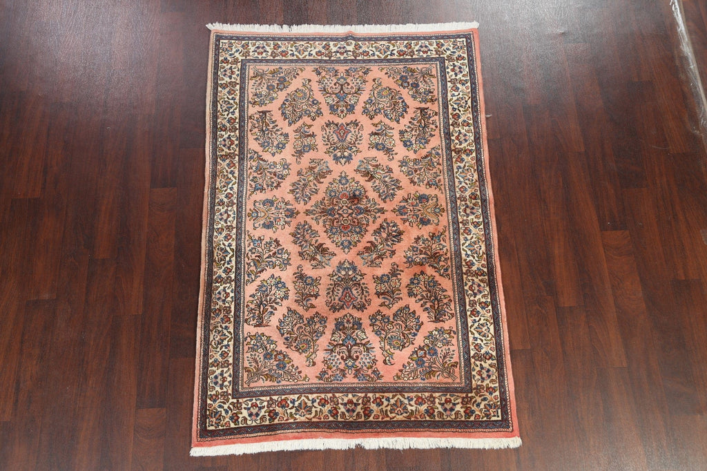 Floral Sarouk Persian Area Rug 4x6