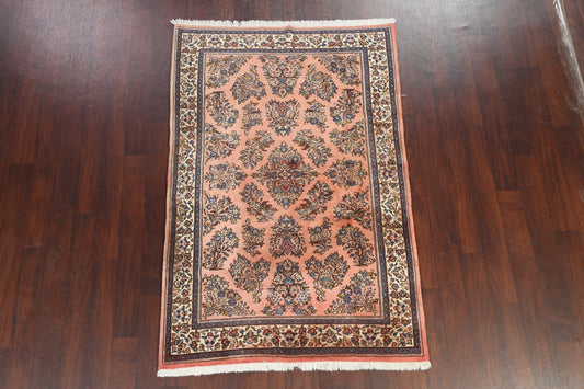 Floral Sarouk Persian Area Rug 4x6