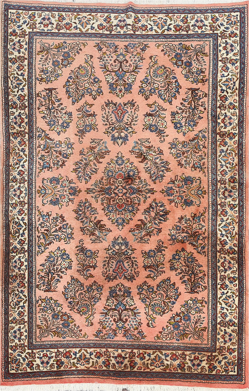 Floral Sarouk Persian Area Rug 4x6