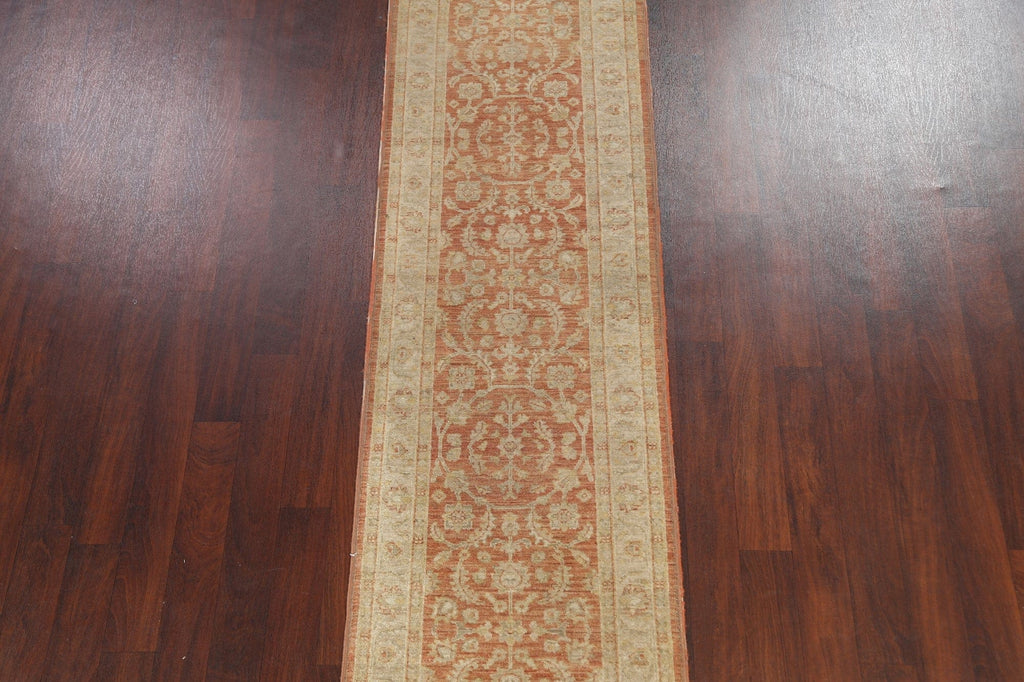 Vegetable Dye Oushak Oriental Runner Rug 3x11