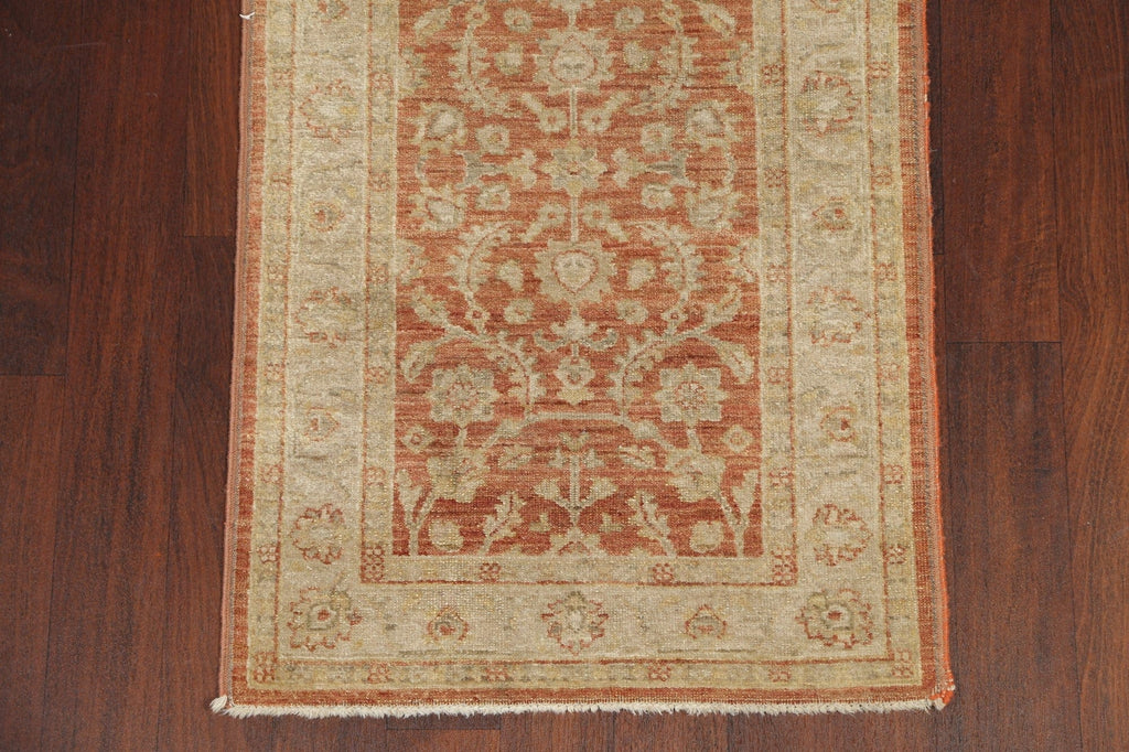 Vegetable Dye Oushak Oriental Runner Rug 3x11