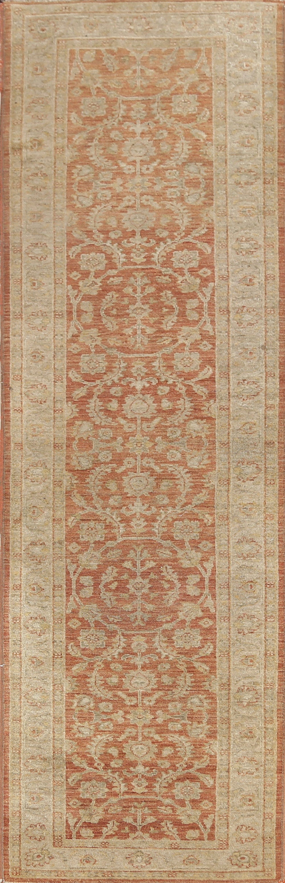 Vegetable Dye Oushak Oriental Runner Rug 3x11